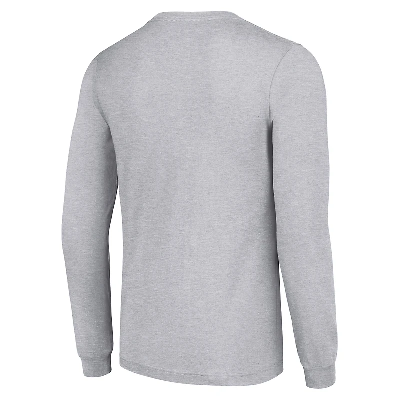 T-shirt à manches longues gris chiné pour homme des Steelers de Pittsburgh