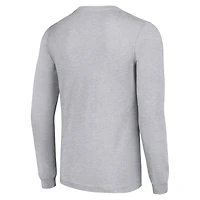 T-shirt à manches longues gris chiné pour homme des Steelers de Pittsburgh