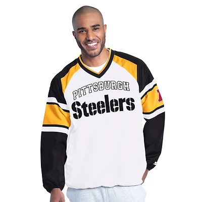 Veste pull raglan Starter blanche Pittsburgh Steelers pour homme