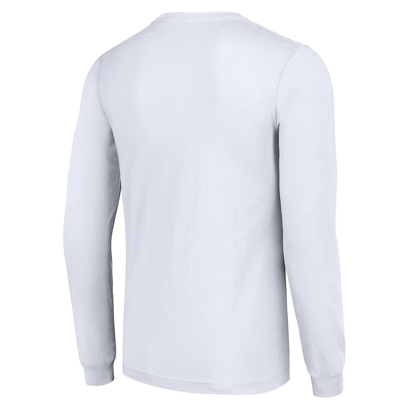 T-shirt blanc à manches longues pour homme avec logo des Pittsburgh Steelers