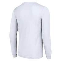 T-shirt blanc à manches longues pour homme avec logo des Pittsburgh Steelers