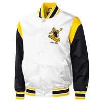 Men's Starter White Pittsburgh Steelers Warm Up Pitch Full-Snap - Varsity Jacket