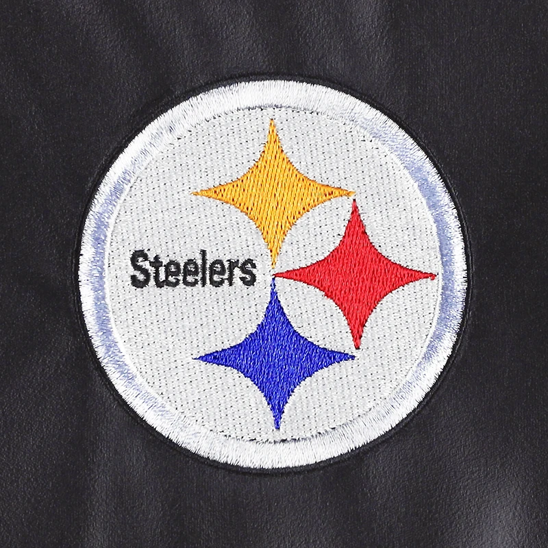 Blouson aviateur métallisé The Wild Collective Pittsburgh Steelers noir pour homme