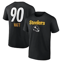 Men's T.J. Watt Black Pittsburgh Steelers Team Wordmark Name & Number T-Shirt