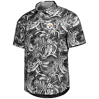 Chemise Tommy Bahama noire Pittsburgh Steelers Aqua Lush à boutons pour homme