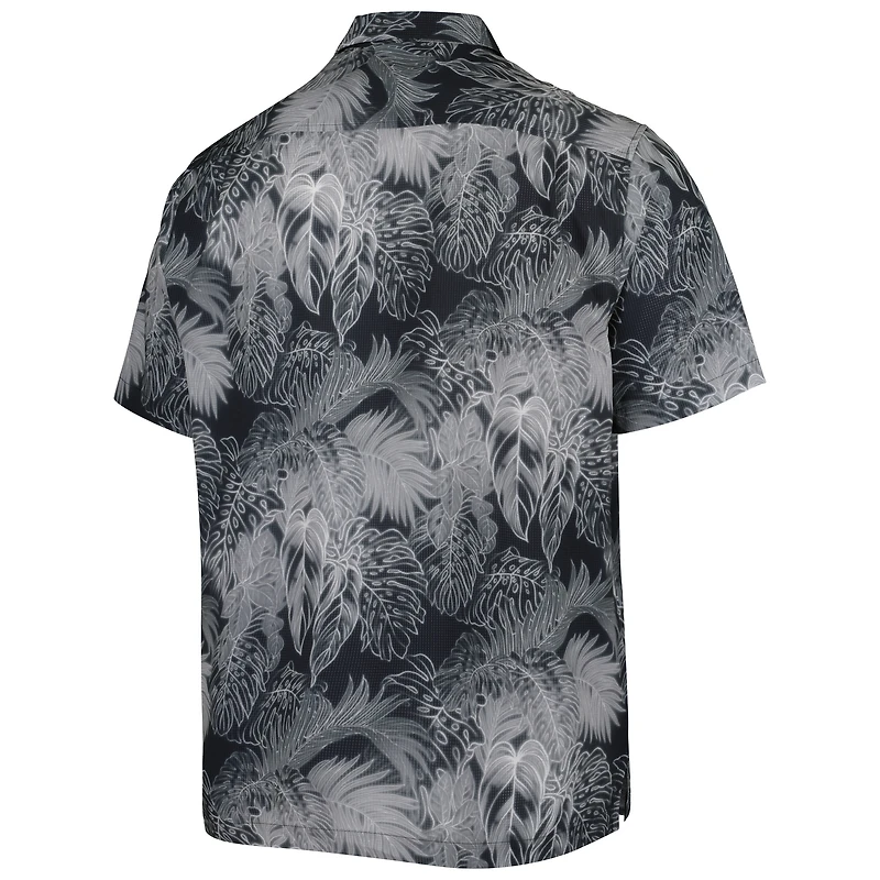 Chemise boutonnée Tommy Bahama Pittsburgh Steelers Coast Luminescent Fronds Camp IslandZone pour homme, noir