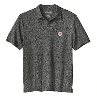 Polo Tommy Bahama IslandZone Wild Hibiscus Tri-Blend noir Pittsburgh Steelers pour homme
