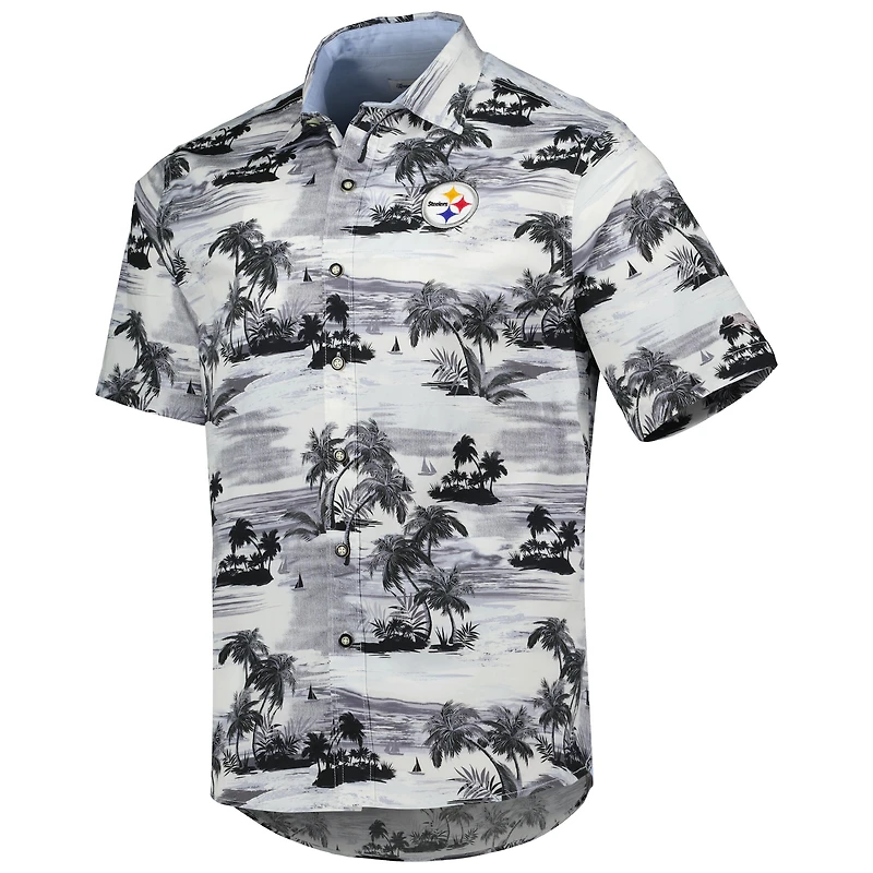 Chemise boutonnée Tommy Bahama Pittsburgh Steelers Sport Tropical Horizons pour homme, noire