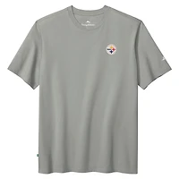 T-shirt Tommy Bahama gris pour homme des Pittsburgh Steelers Huddle & Hang Tens