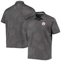 Polo Tommy Bahama gris Pittsburgh Steelers Palm Coast Delray Frond Allover pour hommes IslandZone