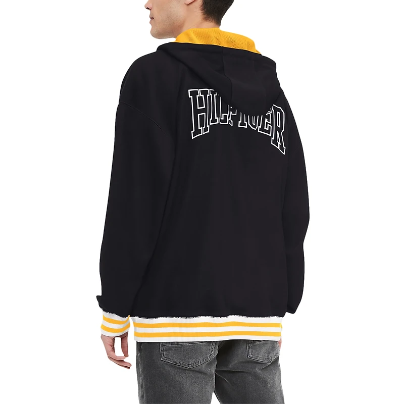 Sweat à capuche noir quart de zip Tommy Hilfiger pour hommes des Pittsburgh Steelers Aaron