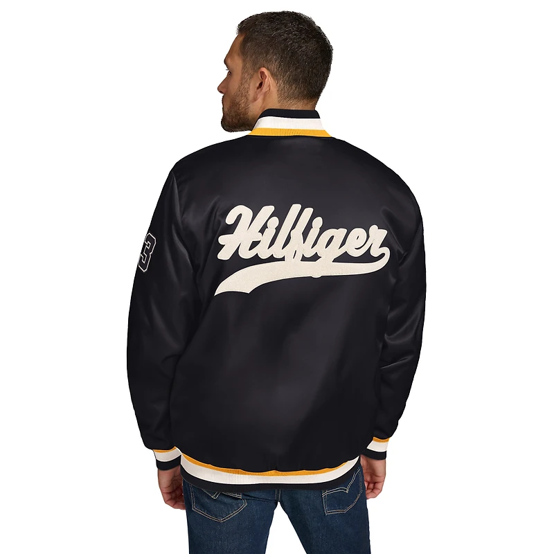 Veste en satin à boutons-pression Dante des Steelers de Pittsburgh noire Tommy Hilfiger pour homme