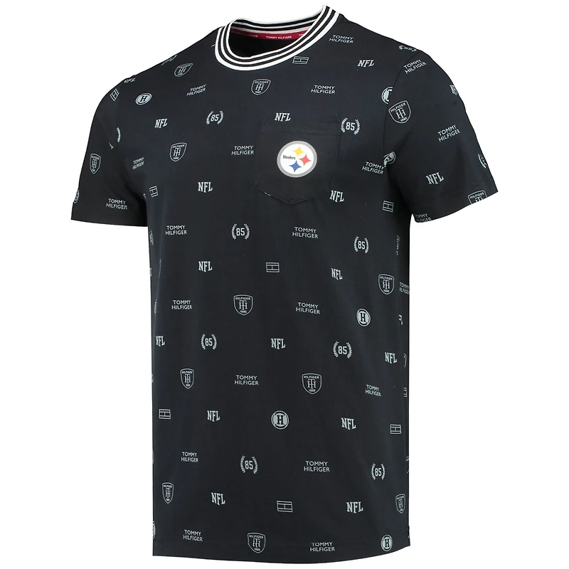 Men's Tommy Hilfiger Black Pittsburgh Steelers Essential Pocket T-Shirt