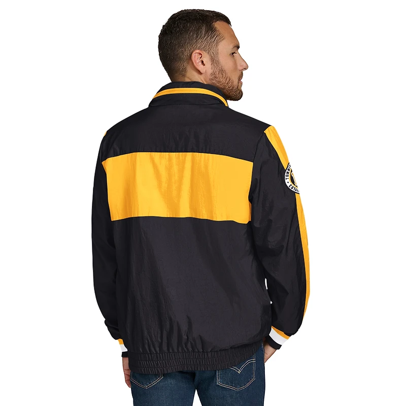 Men's Tommy Hilfiger Black Pittsburgh Steelers Gael Lightweight Half-Zip Hoodie Jacket