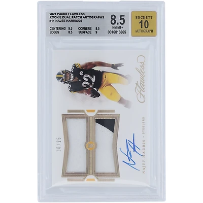 Najee Harris Pittsburgh Steelers dédicacé 2021 Panini Flawless Dual Relic #RDPA-NHA #10/25 BGS authentifié 8.5/10 Rookie Card - 9.5,8.5,8.5,9 Subgrades
