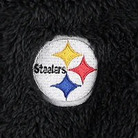 Dormeuse à fermeture éclair complète en polaire pour nouveau-né et nourrisson des Pittsburgh Steelers Game Nap Teddy, noir/gris