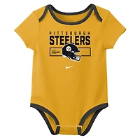Newborn & Infant Nike Pittsburgh Steelers Three-Piece Bodysuit Set