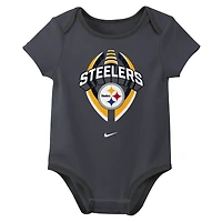 Newborn & Infant Nike Pittsburgh Steelers Three-Piece Bodysuit Set