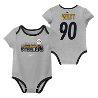Newborn & Infant Nike T.J. Watt Pittsburgh Steelers Name Number 3-Pack Bodysuit Set
