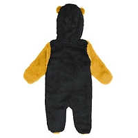 Newborn & Infant Outerstuff Black Pittsburgh Steelers Stay Napping Fleece Bunting Full-Zip Sleeper
