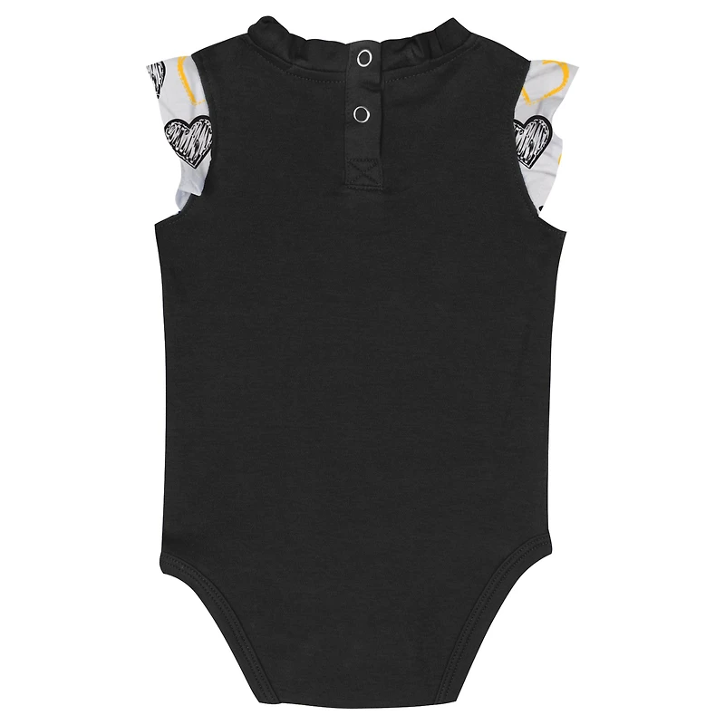 Ensemble de body 2 pièces Happy Hearts des Steelers Pittsburgh pour nouveau-nés et nourrissons