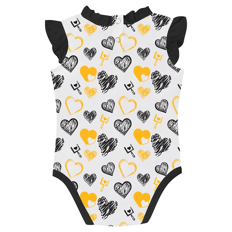 Ensemble de body 2 pièces Happy Hearts des Steelers Pittsburgh pour nouveau-nés et nourrissons