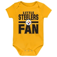 Newborn Outerstuff Pittsburgh Steelers Little Tike 3-Piece Bodysuit Set