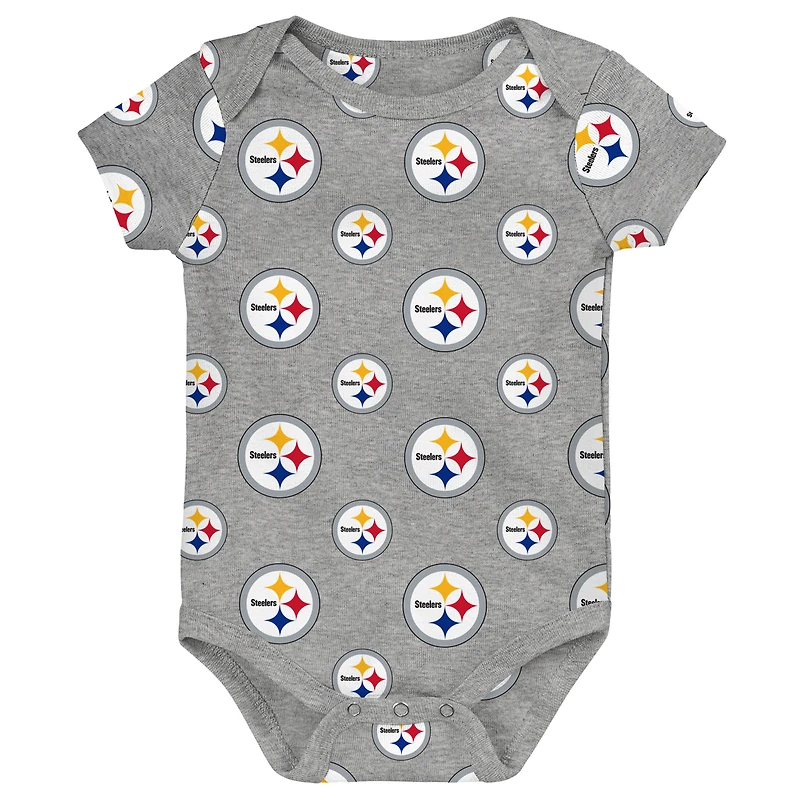 Ensemble 3 pièces pour nouveau-né Outerstuff Pittsburgh Steelers Little Tike