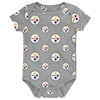 Ensemble 3 pièces pour nouveau-né Outerstuff Pittsburgh Steelers Little Tike