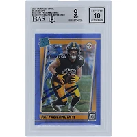 Carte de recrue 9/10 authentifiée signée Pat Freiermuth Pittsburgh Steelers Panini Donruss Optic Blue Scope #232 Beckett Fanatics Witnessed