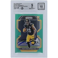 Carte de recrue 9/10 authentifiée 2021 Panini Prizm Green #362 signée Pat Freiermuth des Pittsburgh Steelers par les fanatiques de Beckett
