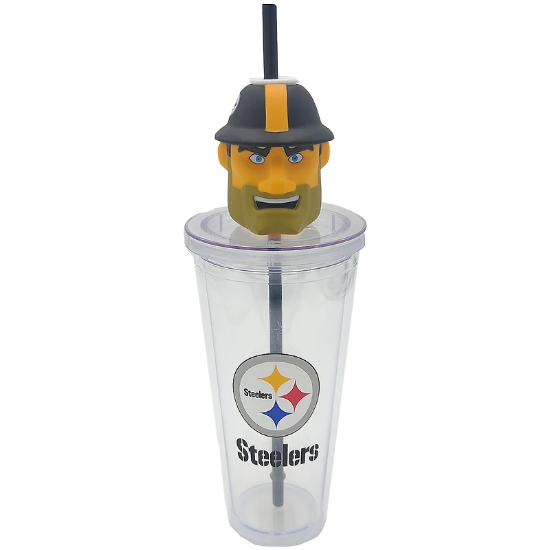 Gobelet à bec de 710 ml (24 oz) avec couvercle à l'effigie de la mascotte des Steelers de Pittsburgh, Pegasus