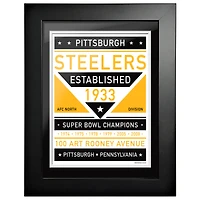 Pittsburgh Steelers - 12'' x 16'' Team Dual Tone Framed Artwork