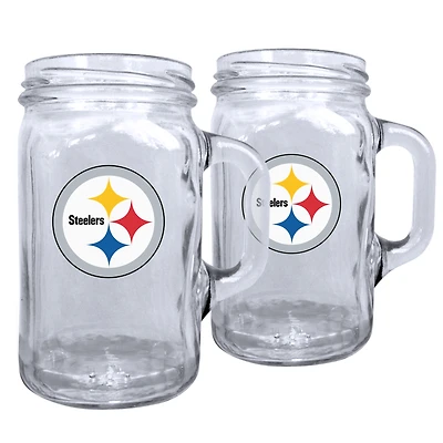 Pittsburgh Steelers 2-Pack 16oz. Ensemble de tasses maçon