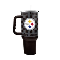 Verre à vin en acier inoxydable à carreaux de 40 oz des Pittsburgh Steelers