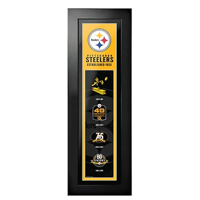 Steelers de Pittsburgh - 6'' x 22'' Logos to History Art encadré