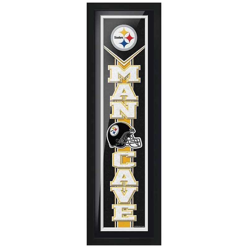 Pittsburgh Steelers 6 `` x 22 '' Man Cave encadrée - Oeuvre d'art