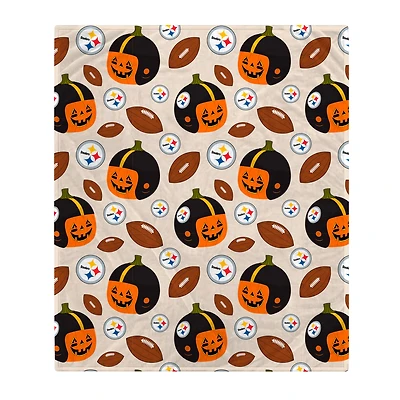 Pittsburgh Steelers 60" x 70" Pumpkin Helmet Corral Fleece Blanket