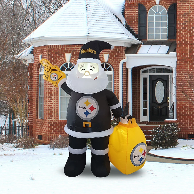 Père Noël gonflable de 7 pieds des Steelers de Pittsburgh
