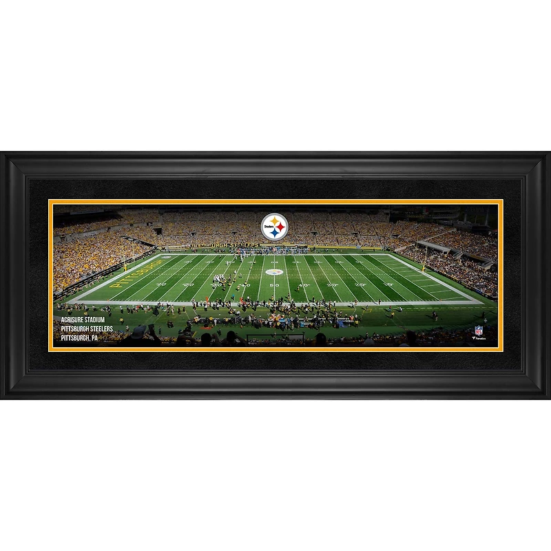 Photographie panoramique encadrée des Steelers de Pittsburgh (10" x 30") du stade Acrisure
