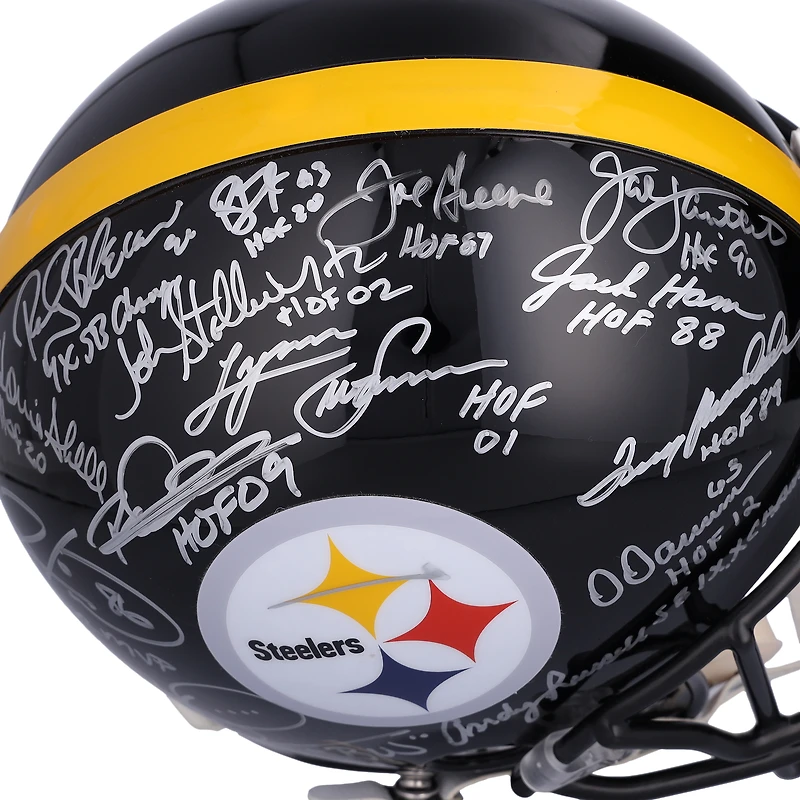 Pittsburgh Steelers Legends Autographed Riddell Speed Authentic Helmet with 16 Signatures & Multiple Inscriptions - Limited Edition of 24