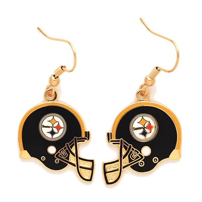 Boucles d'oreilles en fil de fer avec le logo des Steelers de Pittsburgh