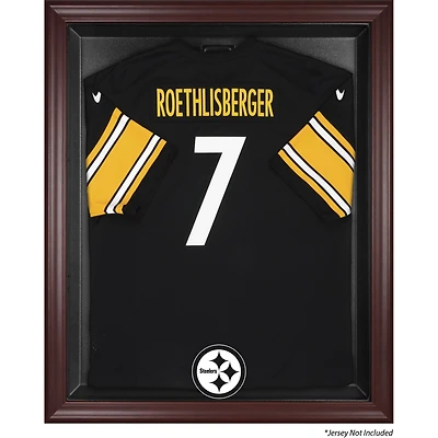 Vitrine de présentation encadrée en acajou pour maillot des Pittsburgh Steelers