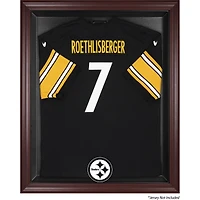 Vitrine de présentation encadrée en acajou pour maillot des Pittsburgh Steelers