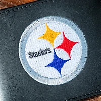 Portefeuille à deux volets brodé en cuir synthétique des Pittsburgh Steelers