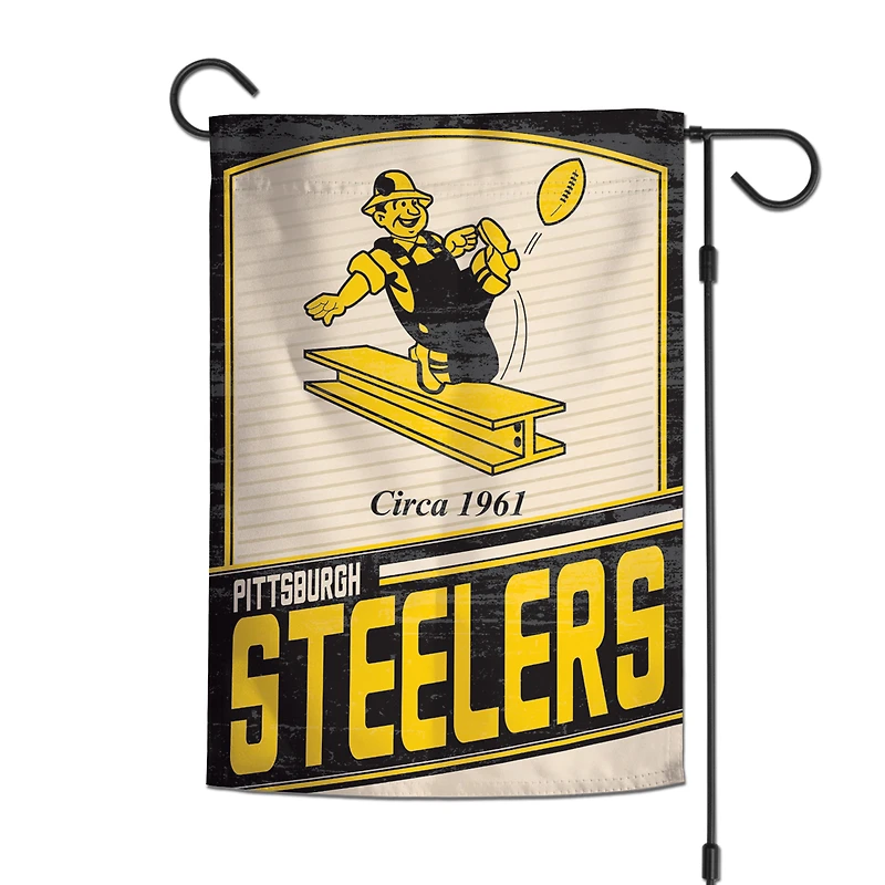 Pittsburgh Steelers WinCraft Drapeau de jardin 2 côtés 12'' x 18''