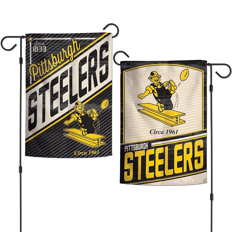 Pittsburgh Steelers WinCraft Drapeau de jardin 2 côtés 12'' x 18''