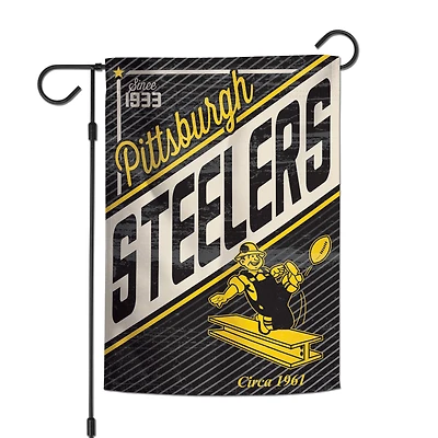 Pittsburgh Steelers WinCraft Drapeau de jardin 2 côtés 12'' x 18''