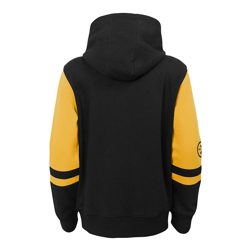 Preschool Black Pittsburgh Steelers Stadium Colorblock Full-Zip Hoodie