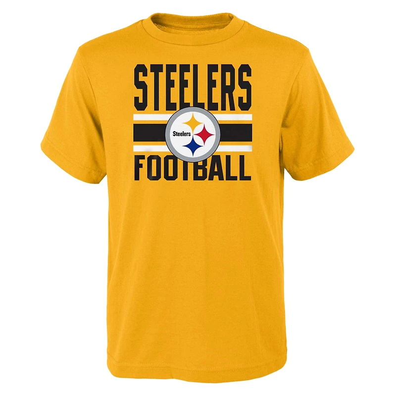 Ensemble combiné de t-shirts préférés des fans Steelers Pittsburgh or/noir préscolaire